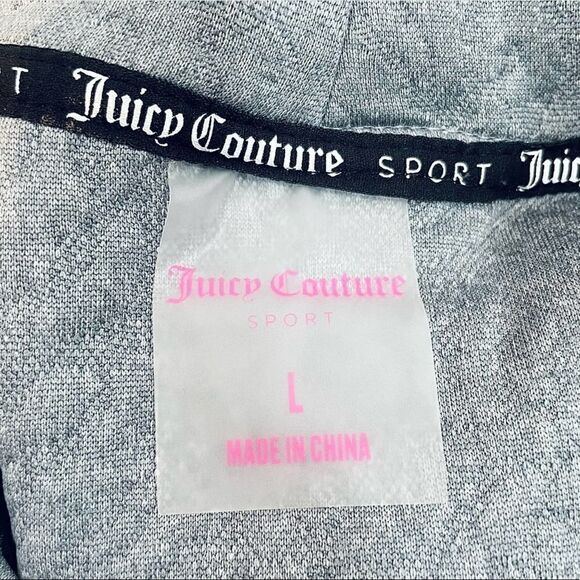 Juicy Couture Jacquard Quilted Crop Pullover Gray Long Sleeve Womens Athleisure - Picture 12 of 14